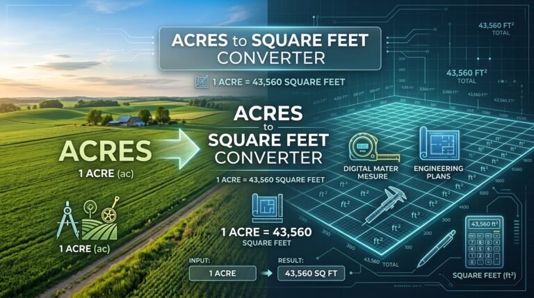 Acres to Square Feet Converter – Free Land Area Calculator