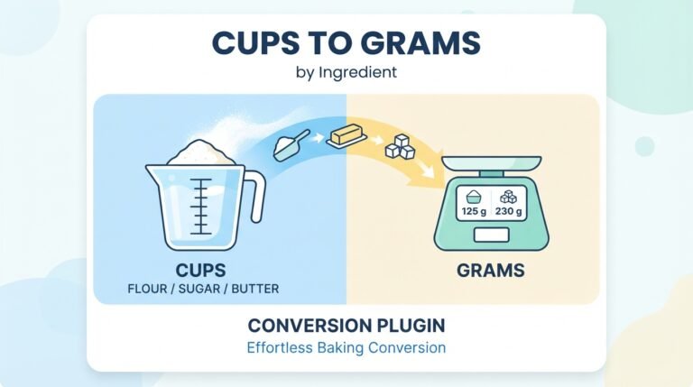 Cups to Grams Converter by Ingredient – Free Baking Tool